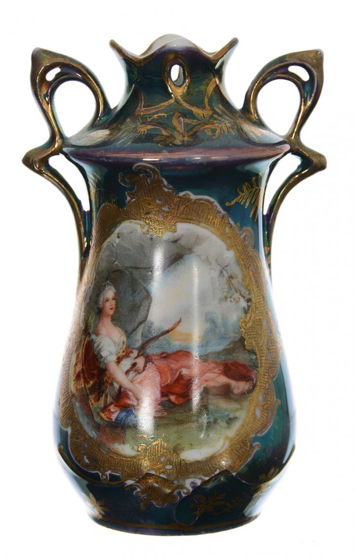 4 1/2" ROYAL VIENNA TWO-HANDLED MINIATURE VASE (1 of 3)