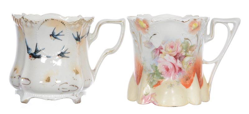 (2) 3 1/2" UNMARKED PRUSSIA SHAVING MUGS (1 of 2)