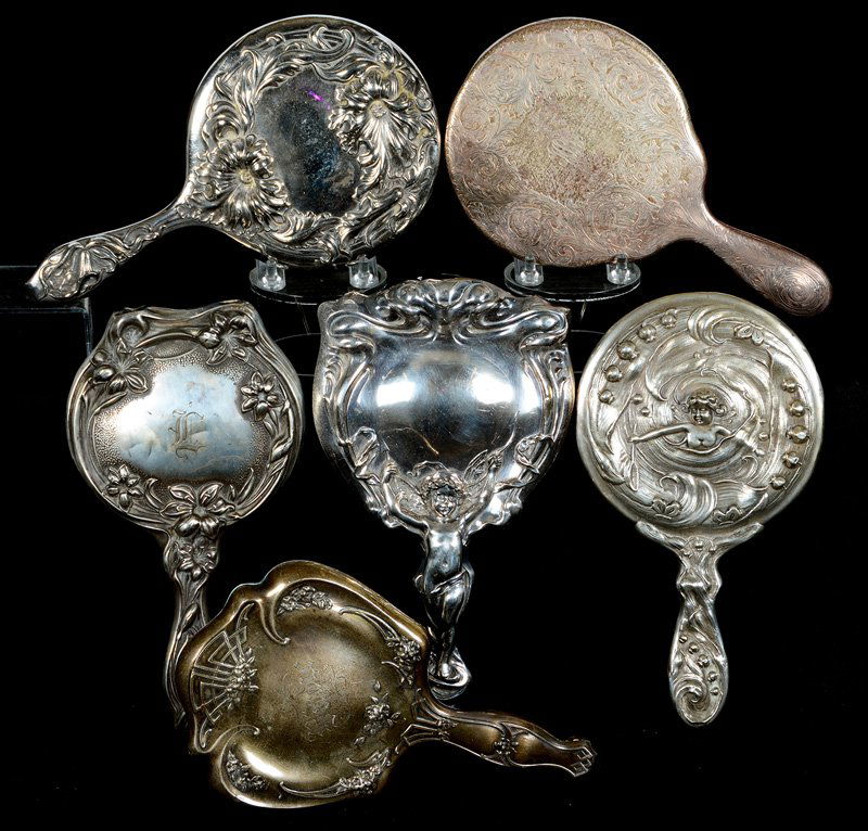 (6) STERLING AND SILVERPLATE EMBOSSED VINTAGE HAND (1 of 5)