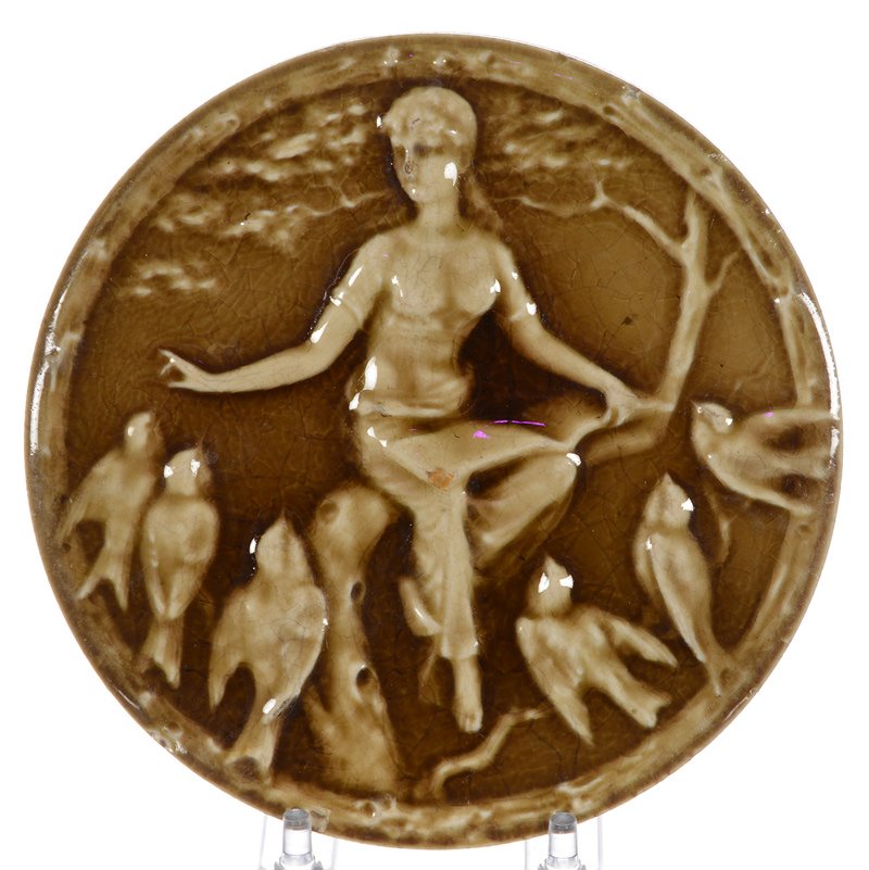 6" MARKED "PROVIDENTIAL" ROUND ART POTTERY TRIVET OF (1 of 3)