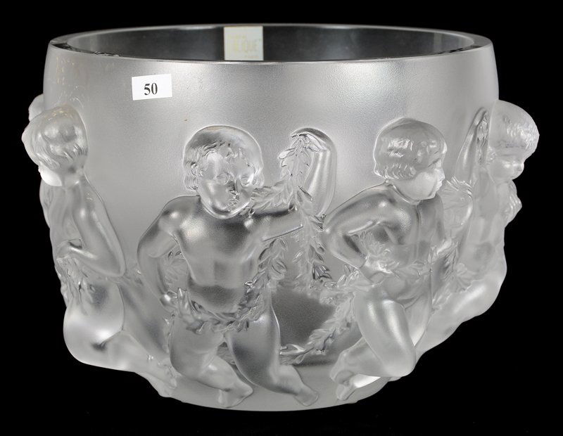 8 1/2" X 10 1/2" MARKED "LALIQUE FRANCE" LARGE DEEP (1 of 5)