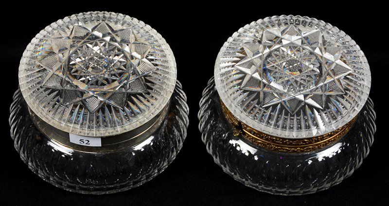 (2) AMERICAN BRILLIANT CUT GLASS 3" X 5 1/2" ROUND (1 of 3)