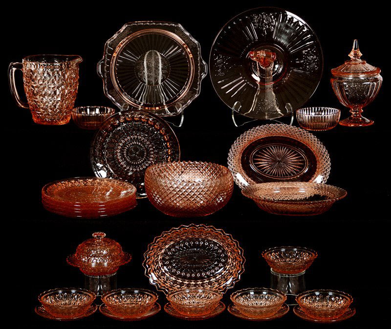 (28) VINTAGE PINK DEPRESSION GLASS ITEMS (1 of 4)