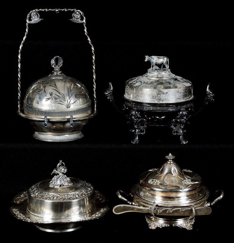 (4) SILVERPLATE COVERED BUTTER DISHES (1 of 5)