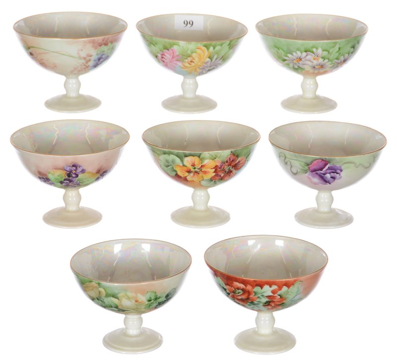 (8) 2 3/4" UNMARKED LIMOGES PEDESTAL PUNCH CUPS (1 of 3)