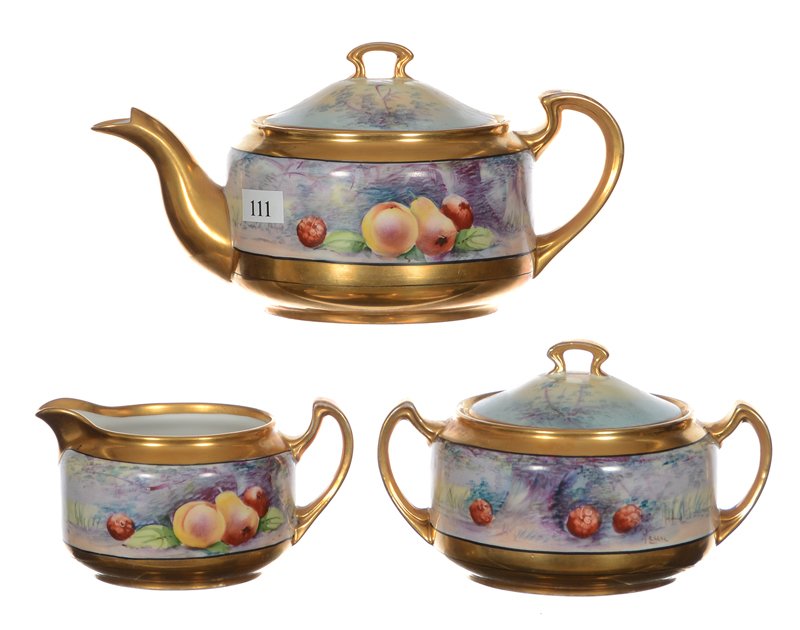 THREE PIECE MARKED PICKARD TEA SERVICE (1 of 5)