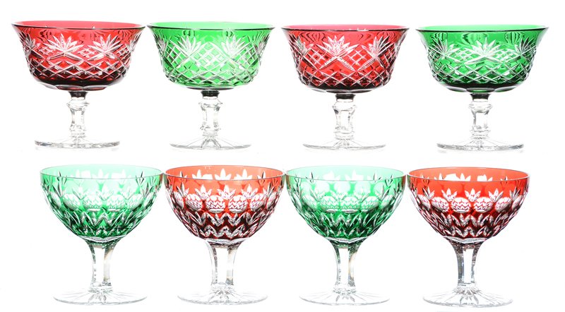 (8) COLOR CUT TO CLEAR SHERBETS (1 of 3)