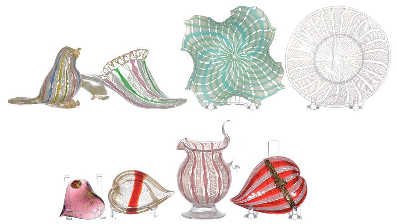 (8) VENETIAN ART GLASS ITEMS (1 of 3)
