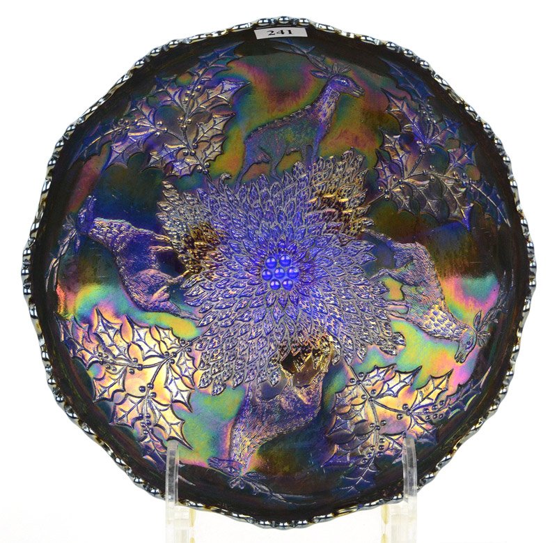 4" X 10" CARNIVAL GLASS THREE-FOOTED BOWL (1 of 3)