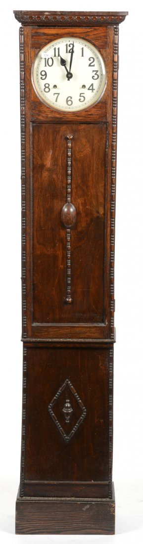 59 1/2" X 12 1/2" OAK CASE GRANDMOTHER CLOCK (1 of 2)