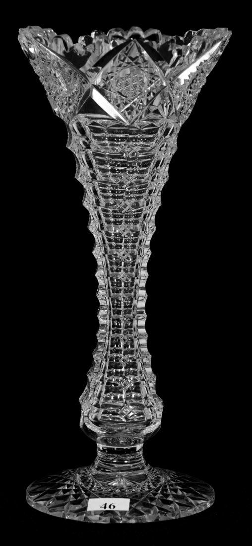 11 1/2" Signed Hawkes, American Brilliant Cut Glass