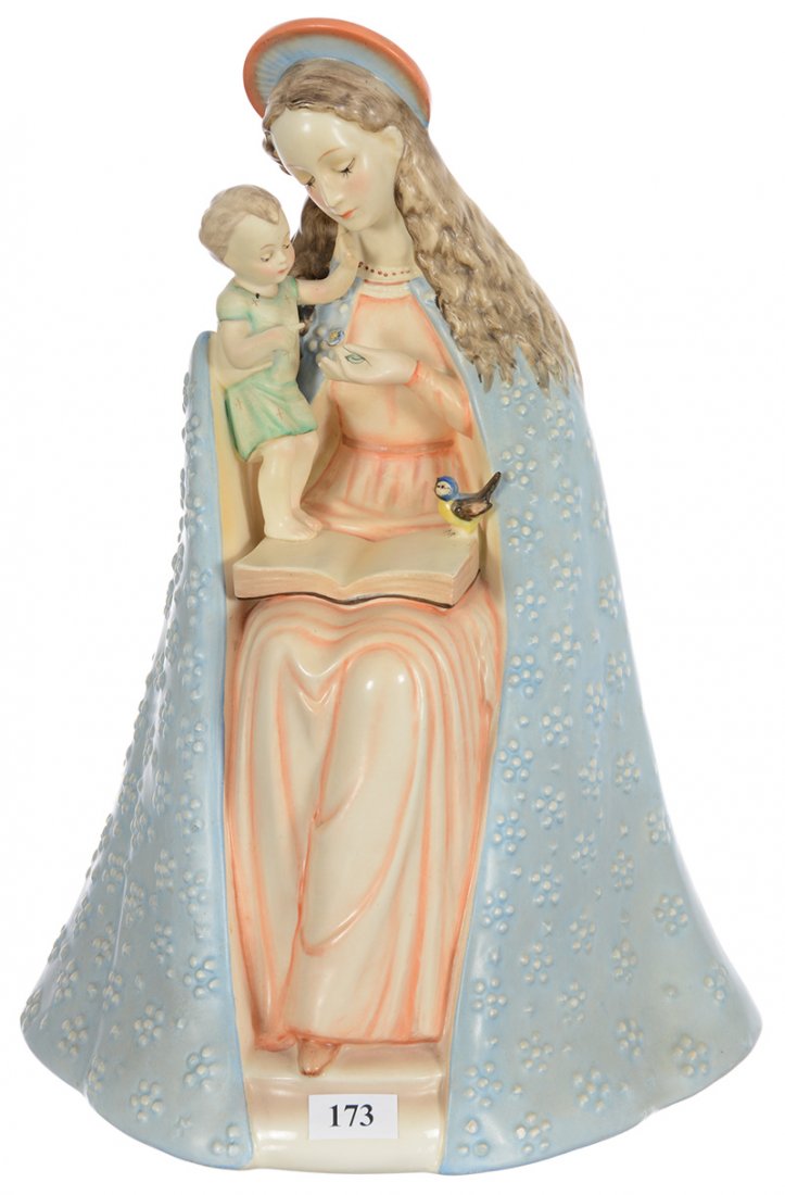 12 3/4" Bee Mark #10/3 Hummel Figure Of Madonna & Child: 12 3/4" Bee Mark #10/3 Hummel Figure Of Madonna & Child - Possible Repair To Finger Of Christ Child