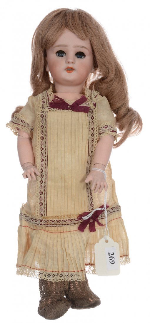 13" French Bisque "Les Bebes Jumeau" Doll With Original: 13" French Bisque "Les Bebes Jumeau" Doll With Original Dress - Doll In Good Condition - Box Has Original Label - Box Is In Poor Condition