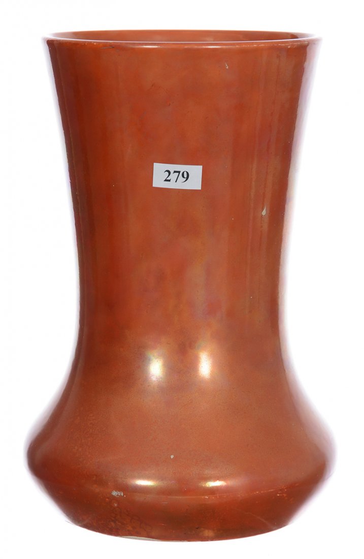 10 1/2" X 6" Marked Ruskin Early Art Pottery Vase Dated: 10 1/2" X 6" Marked Ruskin Early Art Pottery Vase Dated 1913 - Orange Glaze