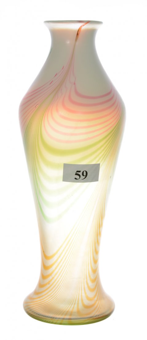 8" SIGNED STEVENS & WILLIAMS OPALESCENT ART GLASS VASE (1 of 3)