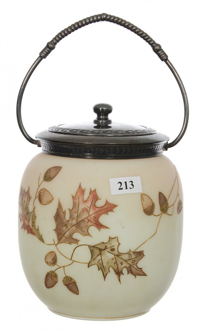 6 3/4" UNMARKED MT. WASHINGTON BISCUIT JAR WITH LIGHT (1 of 3)