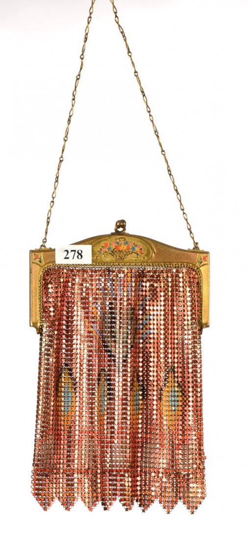 7 1/2" X 5" WHITING & DAVIS COIN MESH EVENING BAG (1 of 4)