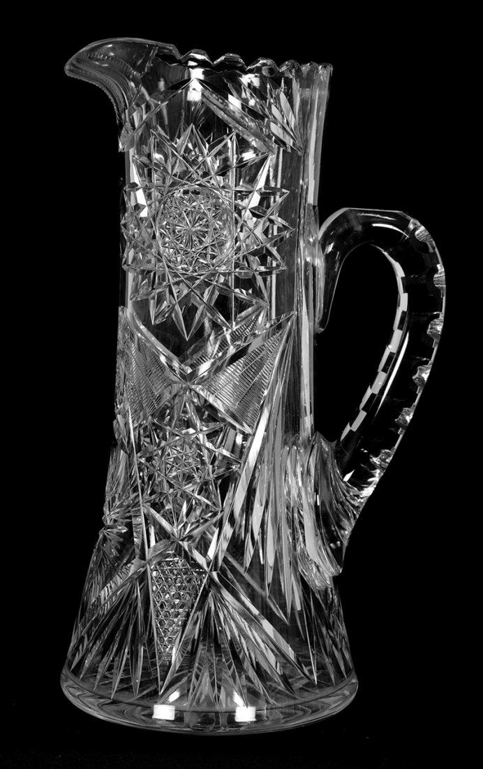 12 1/2" AMERICAN BRILLIANT CUT GLASS TANKARD (1 of 3)