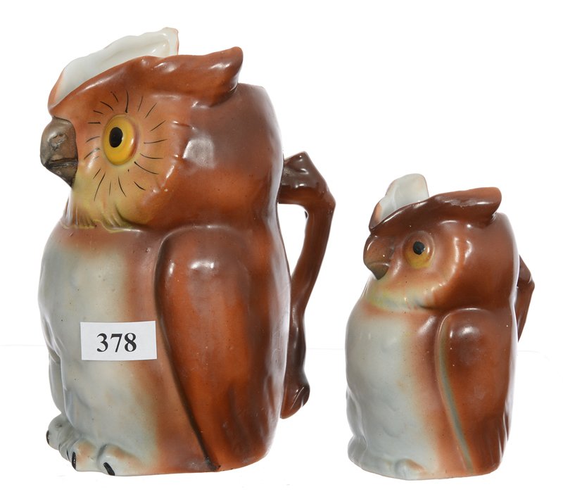 (2) GERMANY FIGURAL OWL PITCHERS (1 of 2)