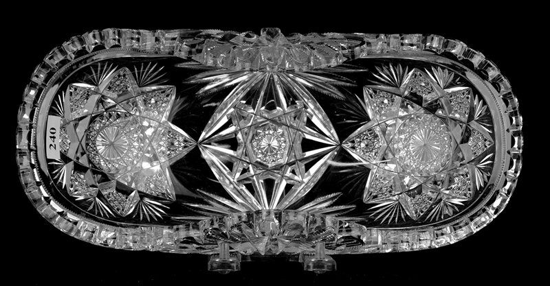 CELERY TRAY, FOLDED - 3" X 11 1/2" - SIGNED HAWKES (1 of 3)