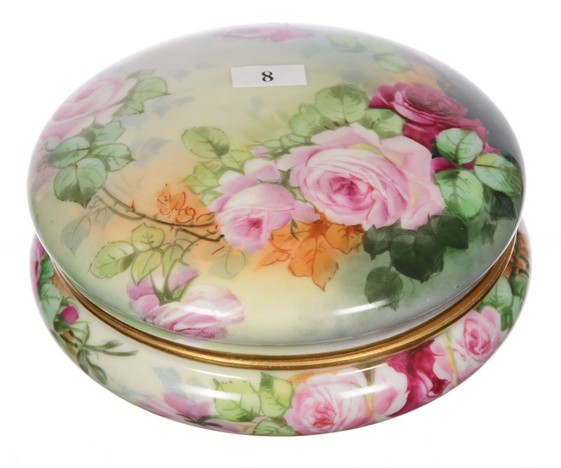 3.5" X 7" MARKED T & V LIMOGES ROUND COVERED DRESSER (1 of 3)