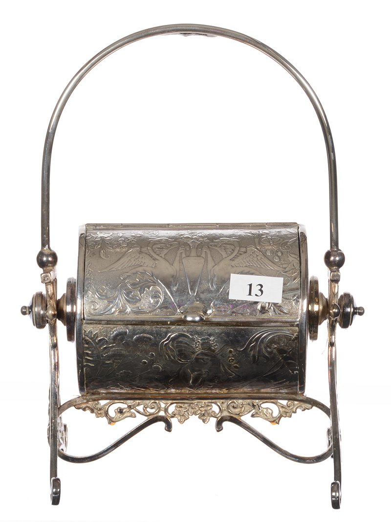9" X 6.5" UNMARKED SILVERPLATE JEWEL CASKET: 9" X 6.5" UNMARKED SILVERPLATE JEWEL CASKET EMBOSSED APHRODITE, DRAGON AND FLORAL DESIGN