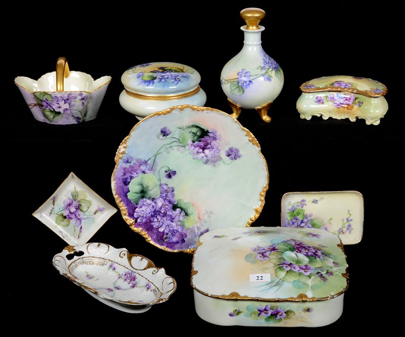 (9) HANDPAINTED ITEMS WITH VIOLET DECOR (1 of 4)