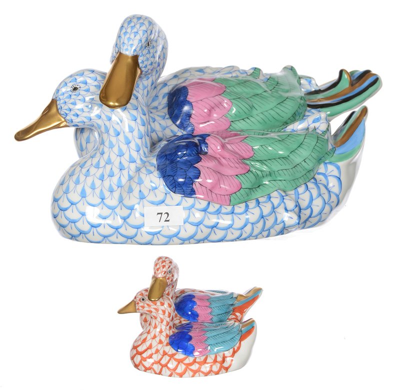 (2) MARKED HEREND PORCELAIN FIGURES (1 of 5)