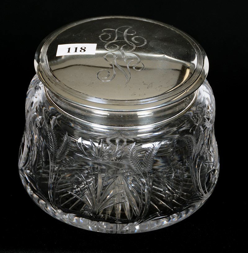 3.75" X 5.25" AMERICAN BRILLIANT CUT GLASS COVERED (1 of 2)