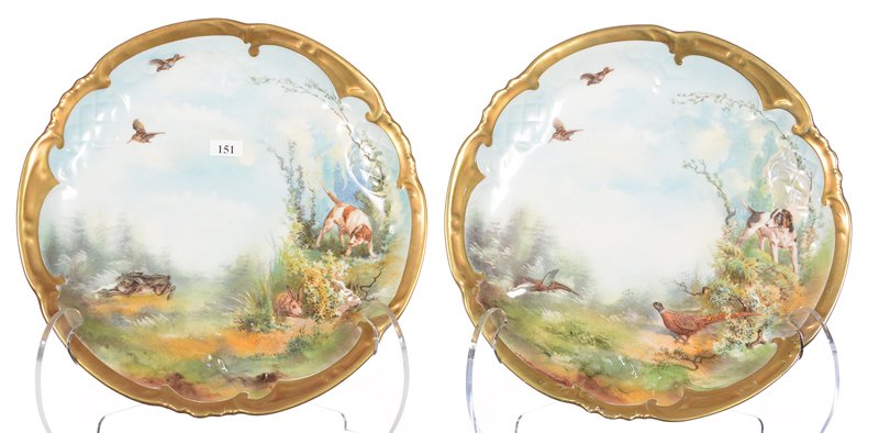 PAIR 12" MARKED LIMOGES CHARGERS (1 of 3)