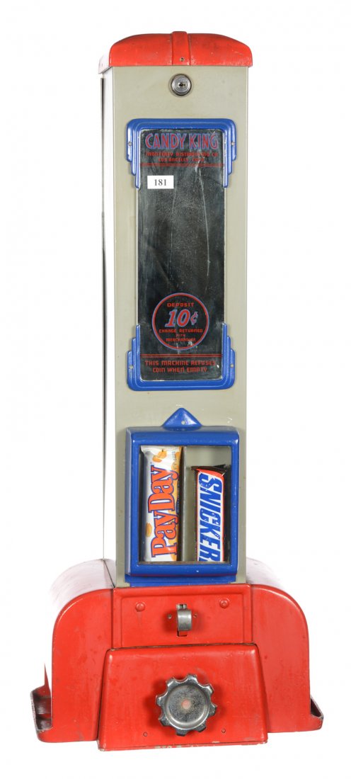28" X 11.5" IRON AND TIN "CANDY KING" CANDY BAR VENDING (1 of 4)
