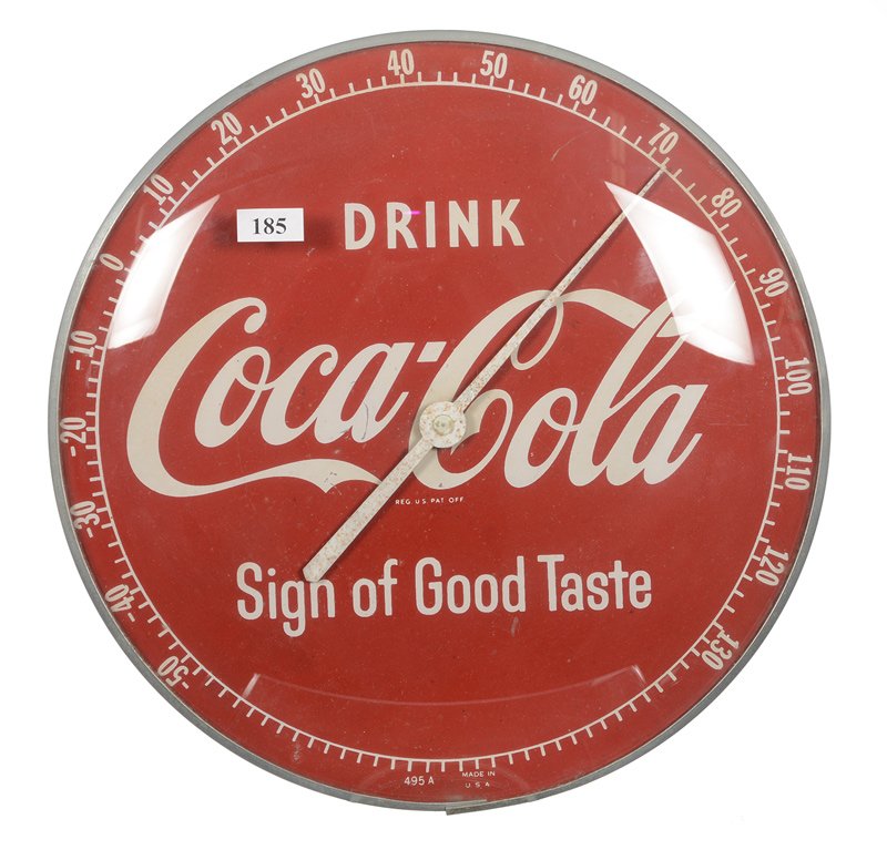 12" ORIGINAL COCA-COLA ROUND THERMOMETER "SIGNS OF GOOD (1 of 3)