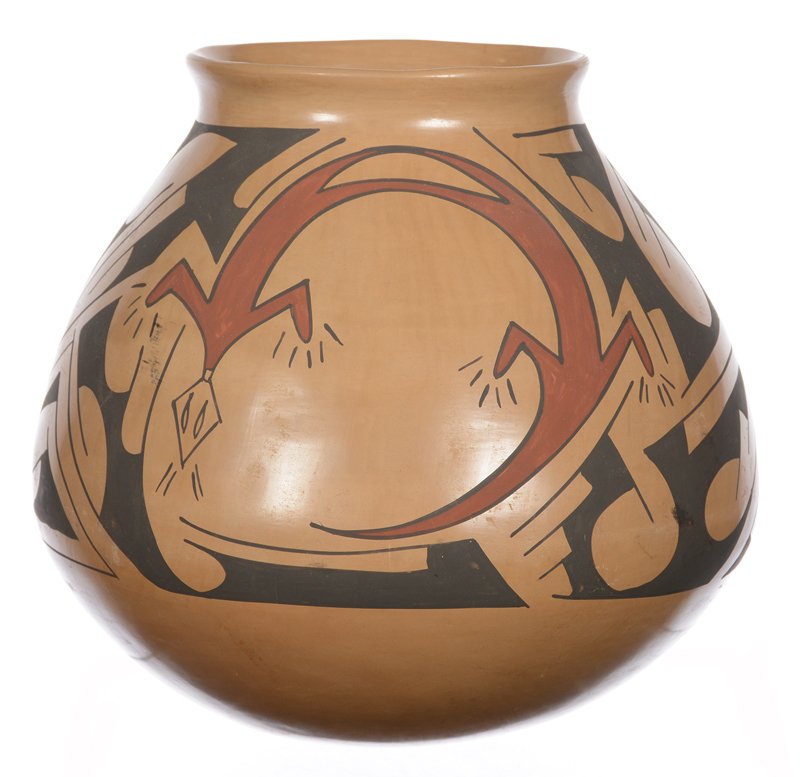 9.5" X 9.5" LARGE BROWN NATIVE AMERICAN OLA VESSEL (1 of 5)