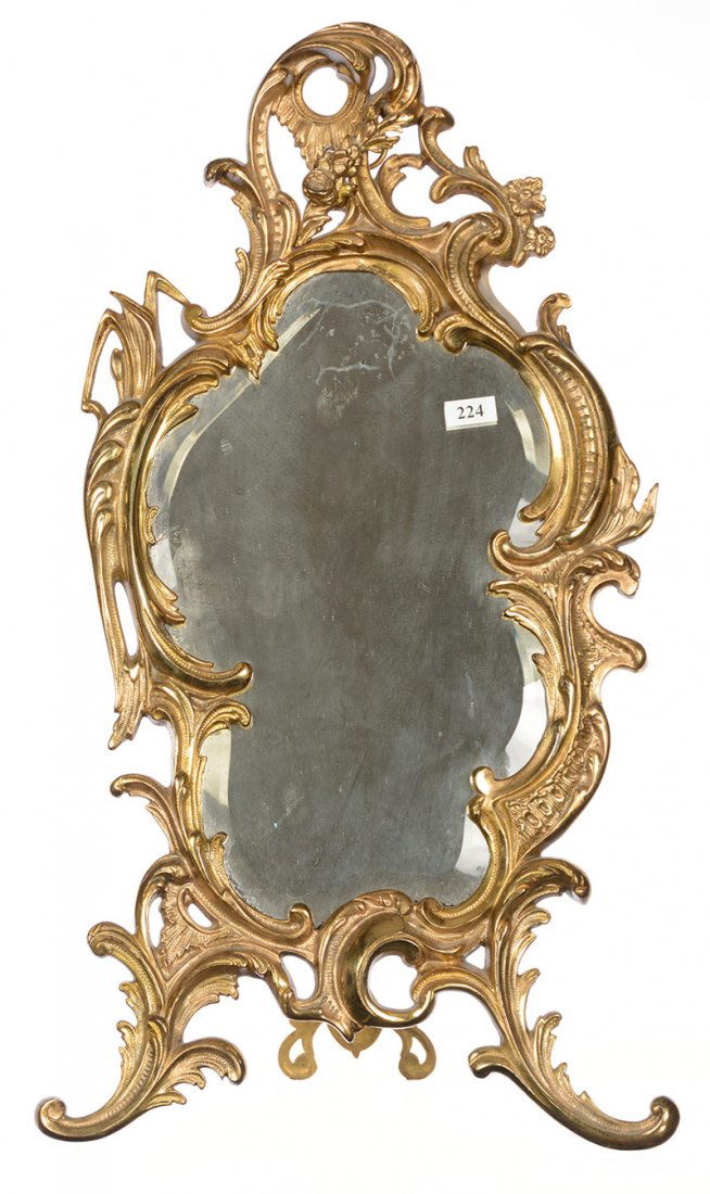 22" EMBOSSED BRASS BEVELED VANITY MIRROR WITH EAGLE (1 of 4)