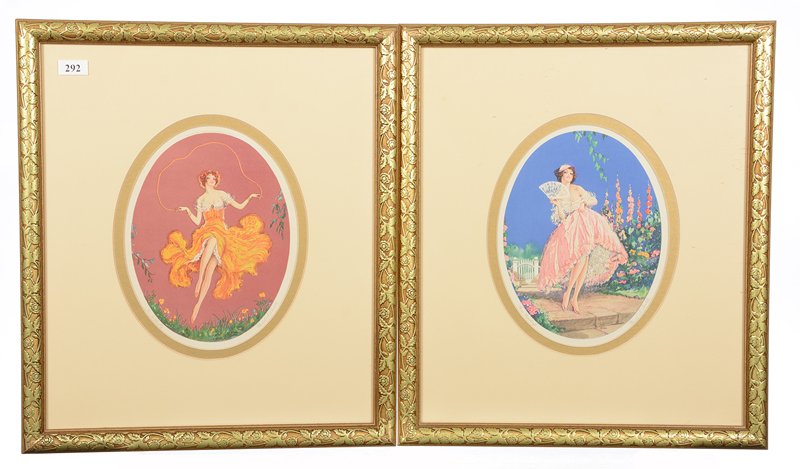 SERIES OF (4) 15" X 13" FRAMED BOUDOIR ART LITHOGRAPHS (1 of 10)