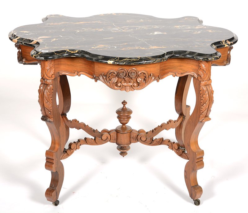 30" X 41" X 29" TURTLE TOP PARLOR TABLE WITH BLACK (1 of 4)