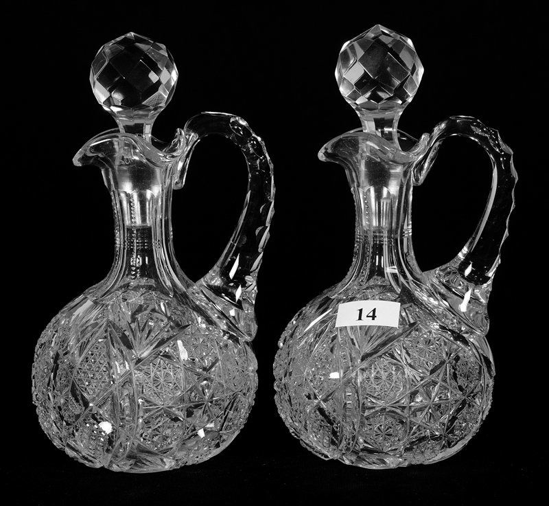 PAIR CRUET BOTTLES - 7" - ABCG (1 of 3)