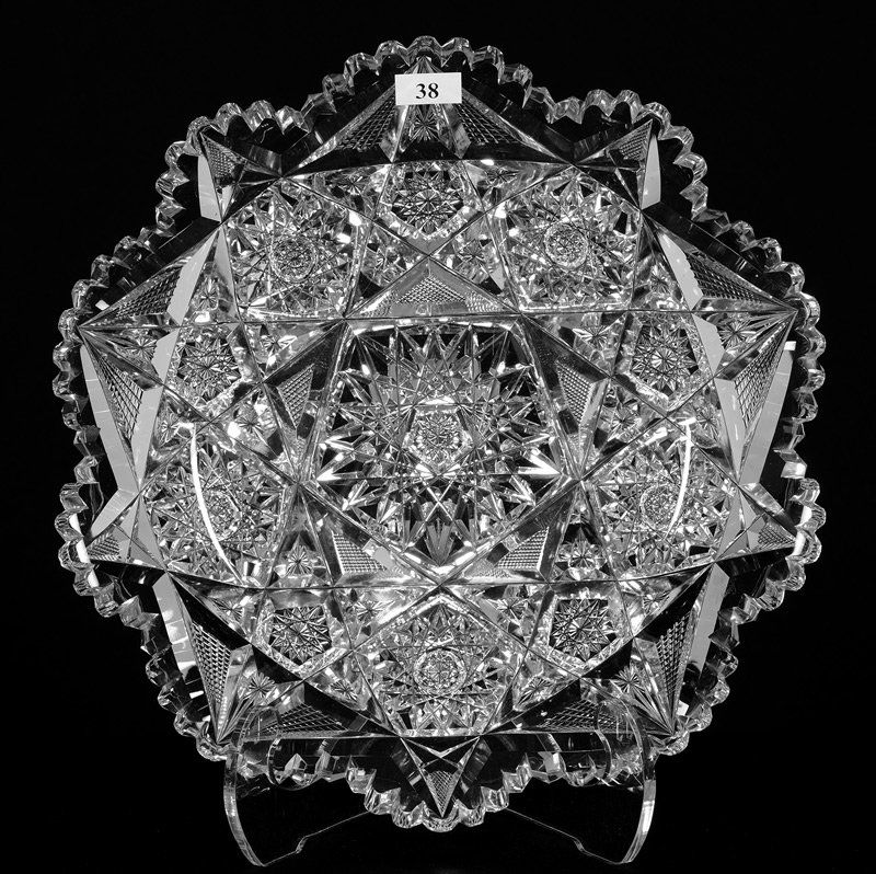 ROUND TRAY - 12" - ABCG - SIGNED LIBBEY COLONNA PATTERN (1 of 3)