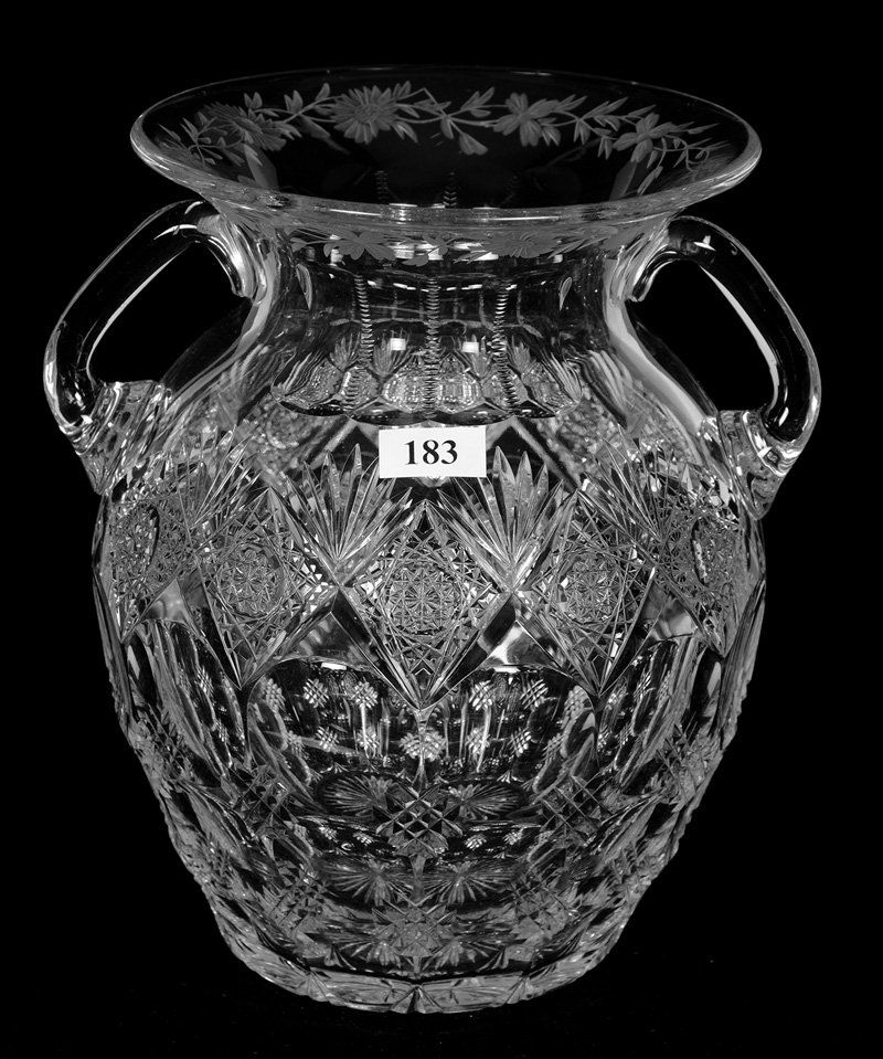 TWO-HANDLED VASE - 8.5" X 7.5" - ABCG - BENGAL PATTERN (1 of 3)