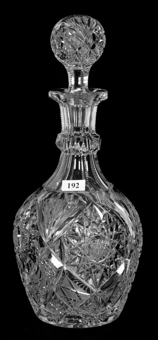 DECANTER - 13" - ABCG - SIGNED LIBBEY SULTANA PATTERN (1 of 3)