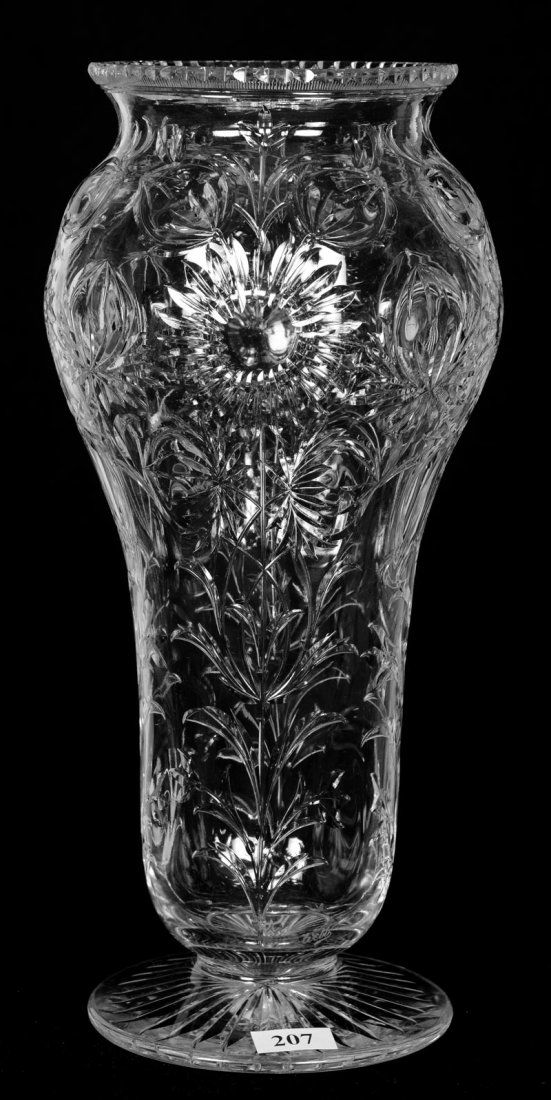 FOOTED VASE - 12.25" - BRILLIANT PERIOD - SIGNED WEBB (1 of 3)