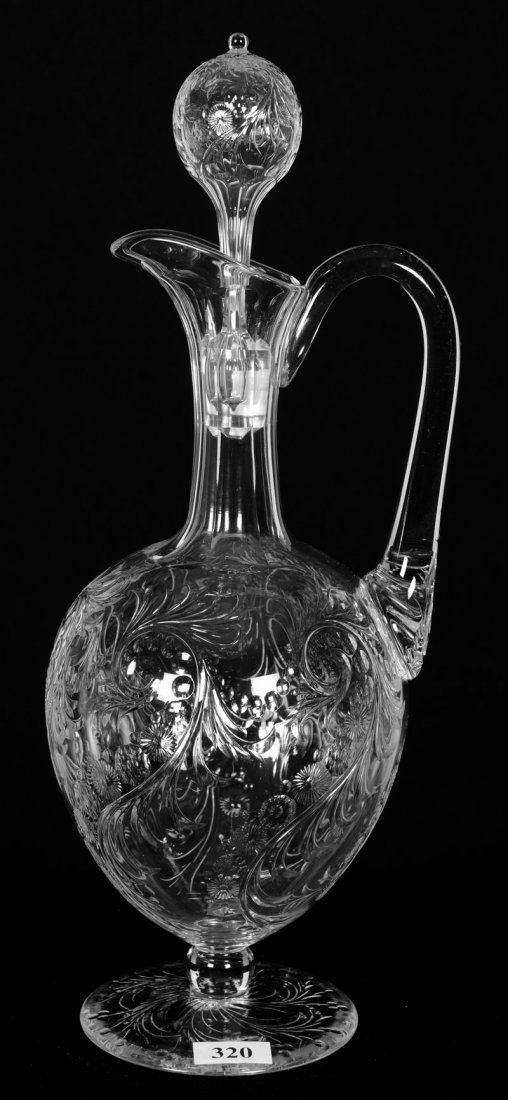 FOOTED DECANTER - 13" - ABCG - ROCK CRYSTAL (1 of 3)