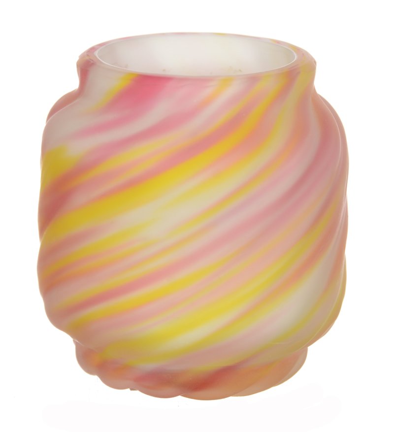 ART GLASS TOOTHPICK HOLDER: ART GLASS TOOTHPICK HOLDER - PARIAN SWIRL PATTERN