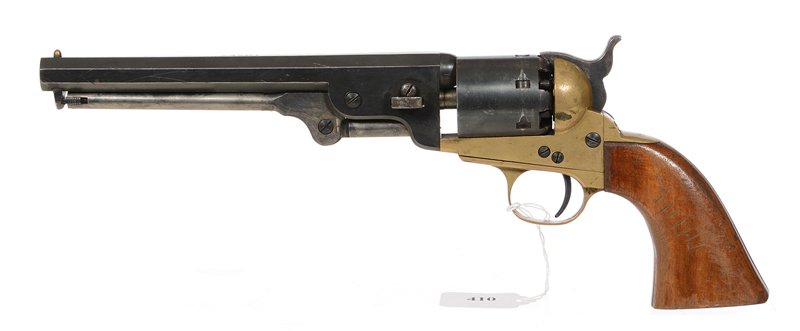 E.I.G. NAVY COLT 36 CALIBER CAP AND BALL REVOLVER: E.I.G. NAVY COLT 36 CALIBER CAP AND BALL REVOLVER SN #23005 - THIS FIREARM DOES NOT REQUIRE AN FFL TRANSFER - BRASS FRAME