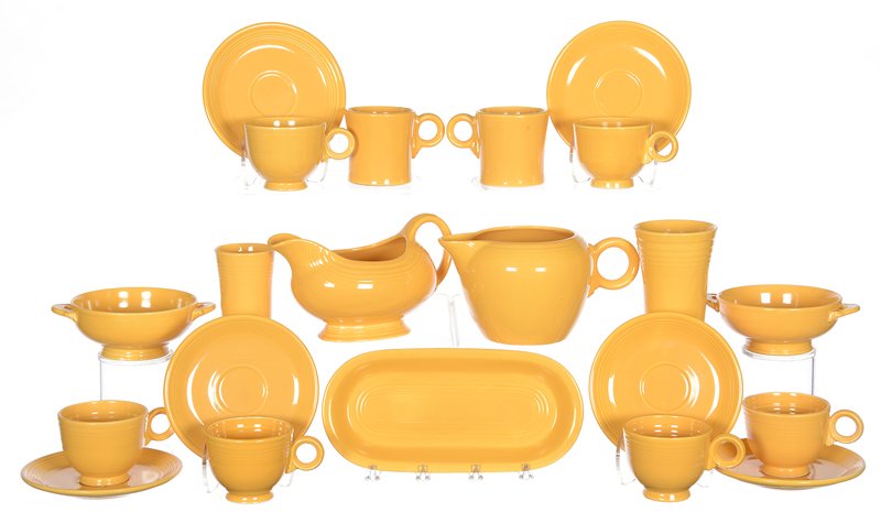 (21) FIESTA WARE YELLOW POTTERY ITEMS - INCLUDING (1 of 2)