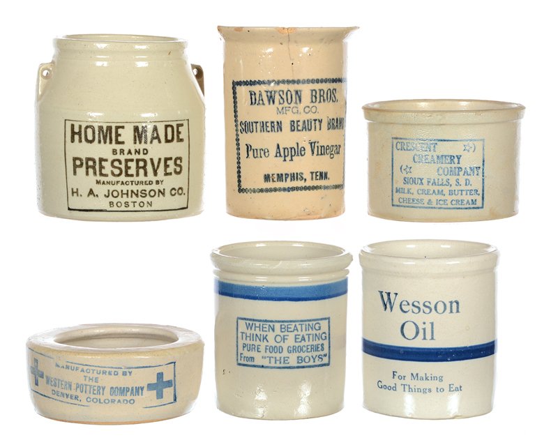 (6) STONEWARE CROCK ITEMS INCLUDING (1 of 3)