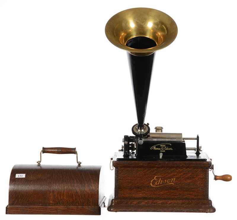 12" X 11" EDISON FIRE SIDE MODEL A CYLINDER PHONOGRAPH (1 of 3)