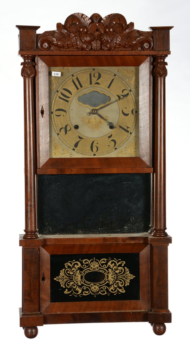 38" X 18" EIGHT DAY IVES EMPIRE CLOCK (1 of 4)