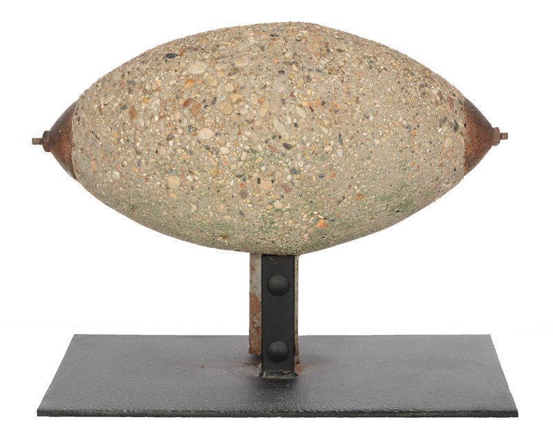 13" X 17" ORIGINAL 19TH CENTURY CONCRETE "FOOTBALL" (1 of 3)