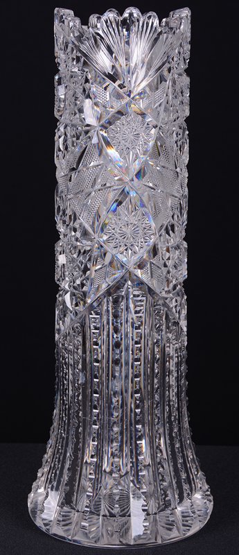 CYLINDER VASE - 12" - ABCG - SIGNED LIBBEY (1 of 3)